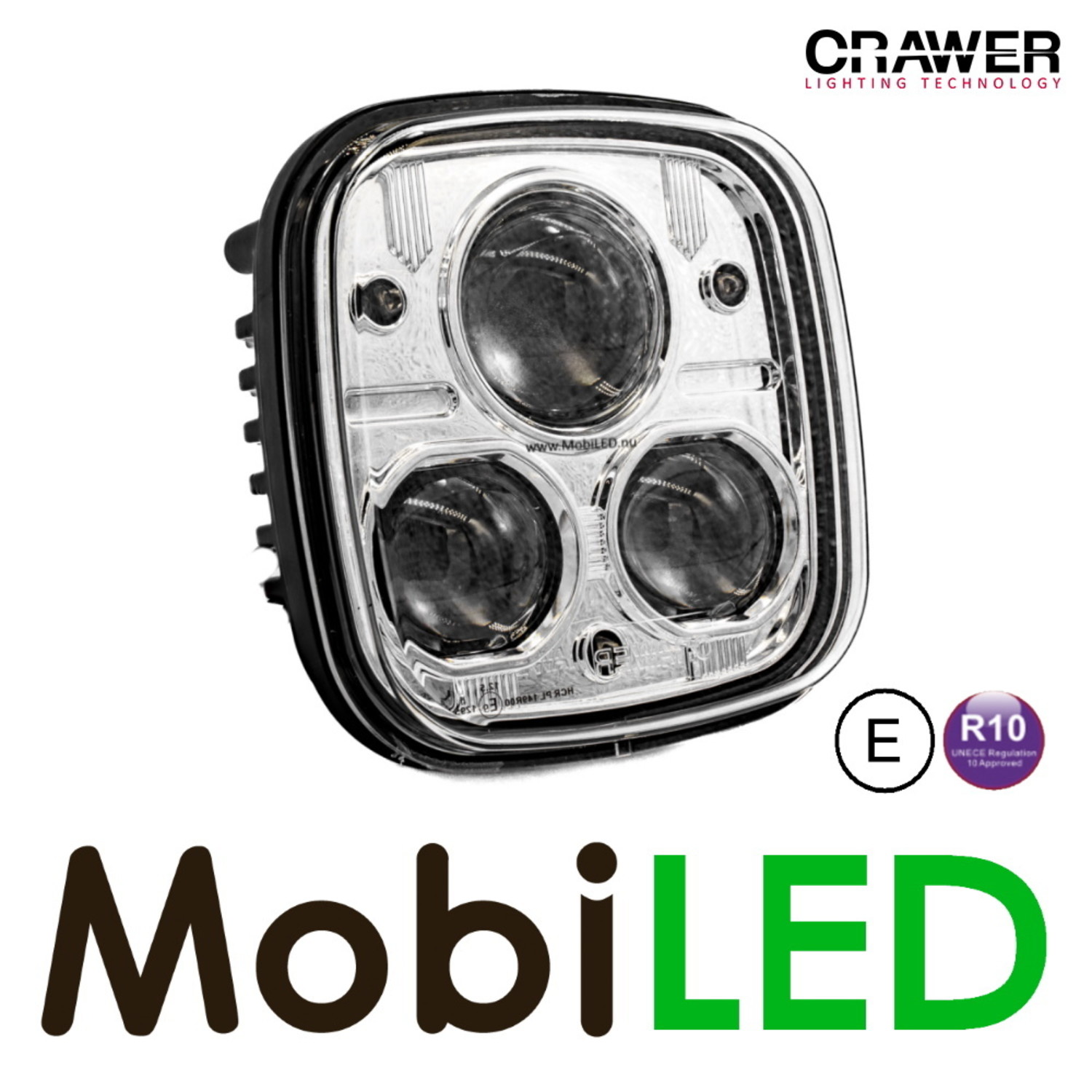 Phare LED CRAWER rond universel (croisement/route) 