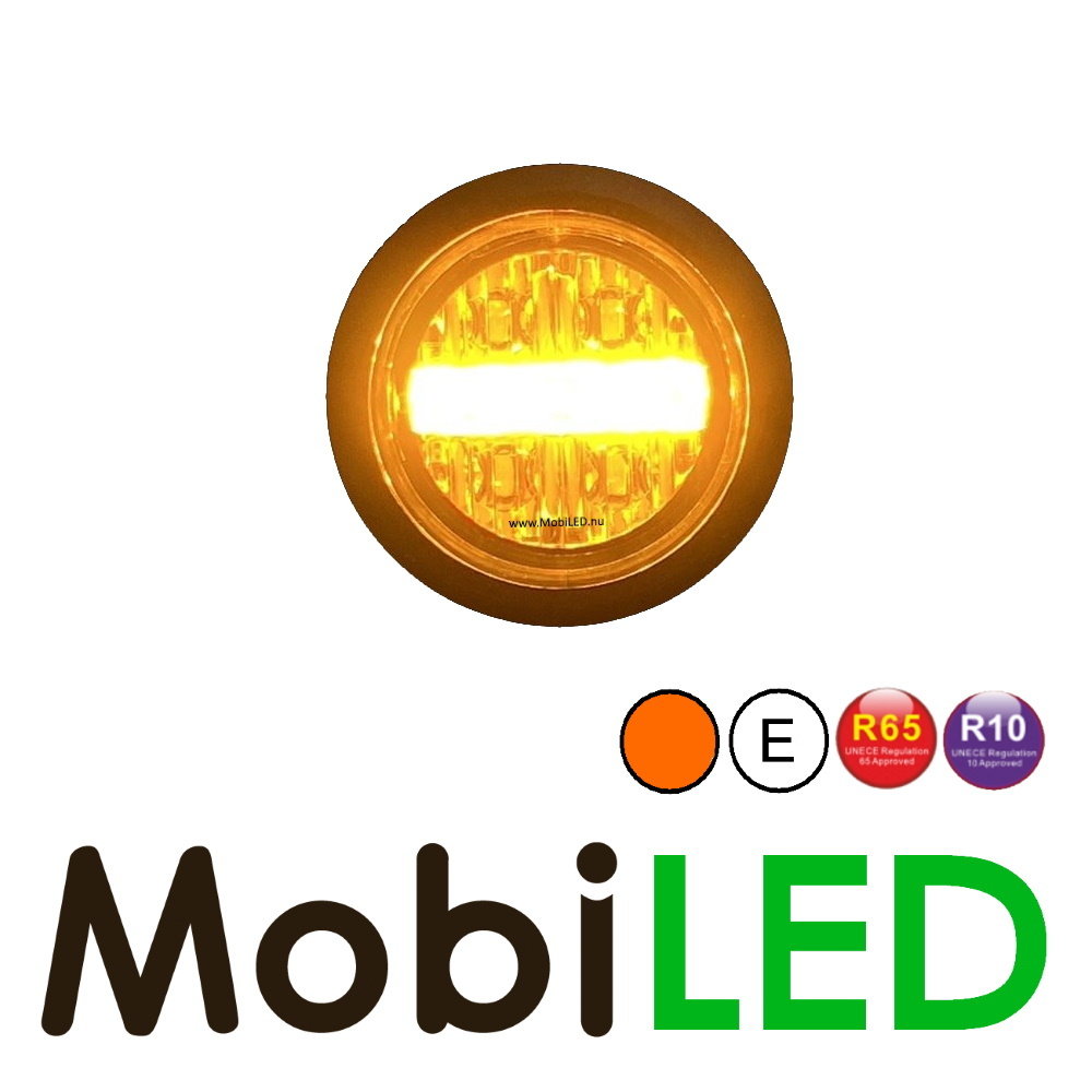 Inbouwflitser met positielicht amber/wit