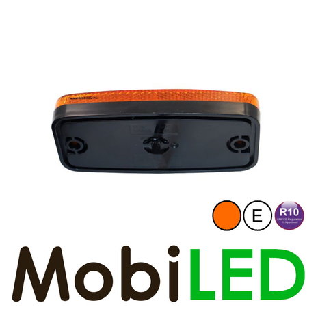 Marker light amber with reflector and flasher 2m E-mark