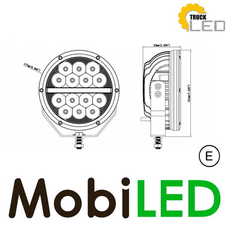 TruckLED Spotlight with position light 7 inch E-mark TruckLED Spotlight with position light 7 inch E-mark