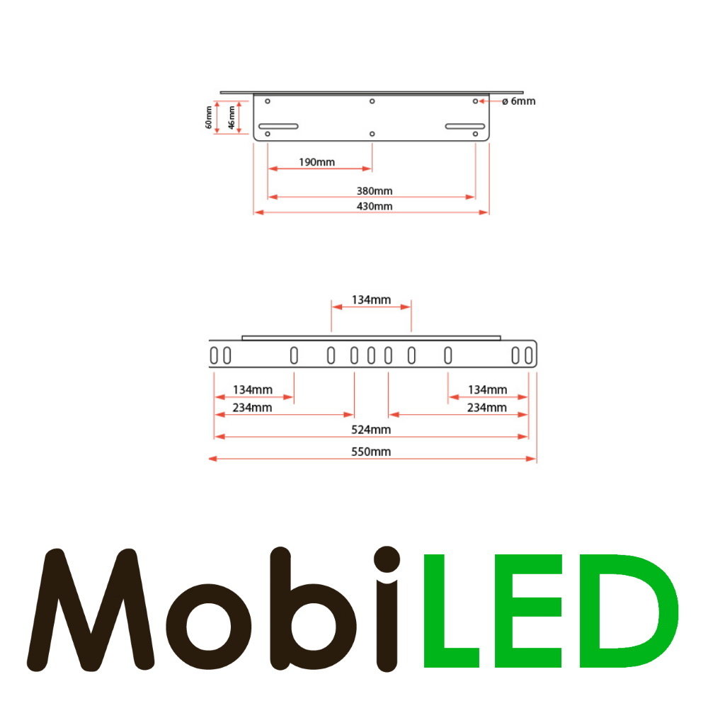 Support de plaque d'immatriculation / support de montage 1605-3025