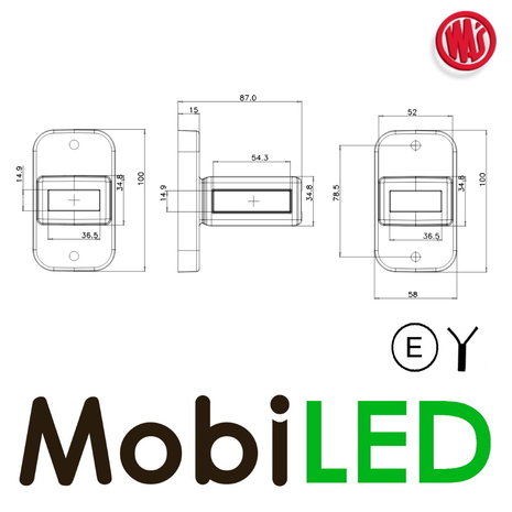 WAS Pendant lamp with turn signal E-mark WAS Pendant lamp with turn signal E-mark
