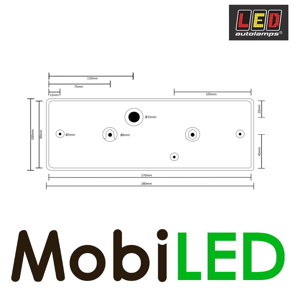 LED autolamps Frame for 3 modules 80 series