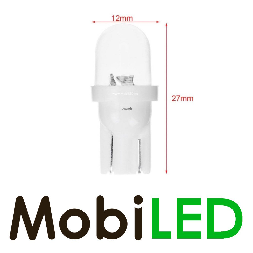 Inbouwlamp T10 W2.1 x 9.5d (W5W) LED SMD 24 volt DC (set 2 stuks)