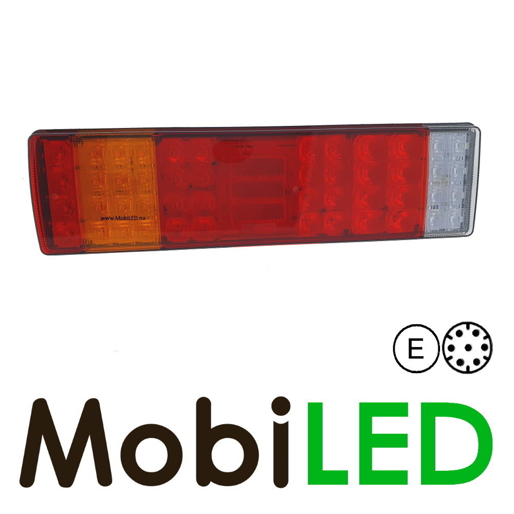 Achterlicht 5 functies + kentekenverlichting E-keur met 7 pins connector Links