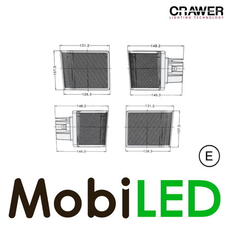 Crawer Crawer set inbouw werklampen John Deere 7000 en 7010 Crawer Crawer set inbouw werklampen John Deere 7000 en 7010