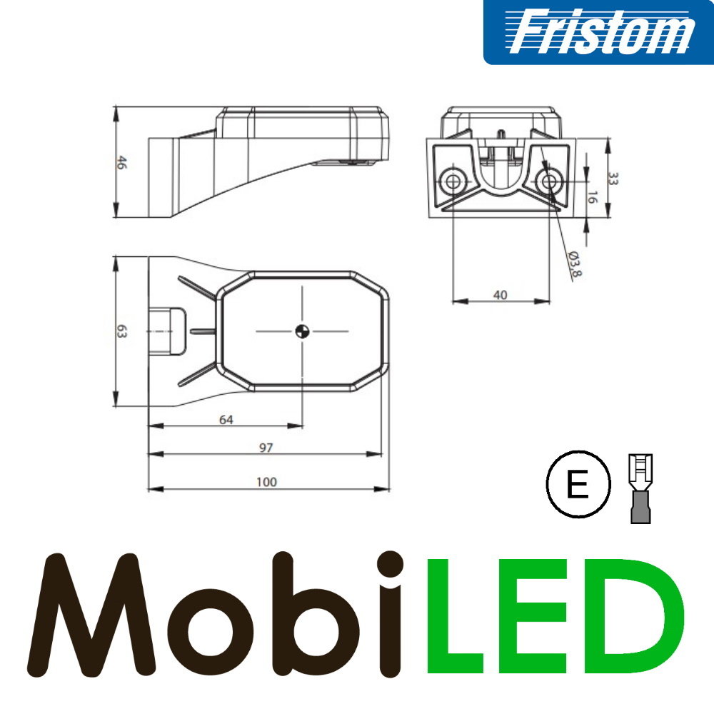 Fristom Fristom marquage latéral bloc support d'angle court blanc