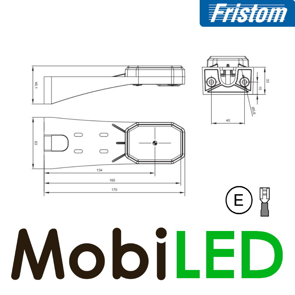 Fristom Fristom Side marking white block corner holder long E-mark