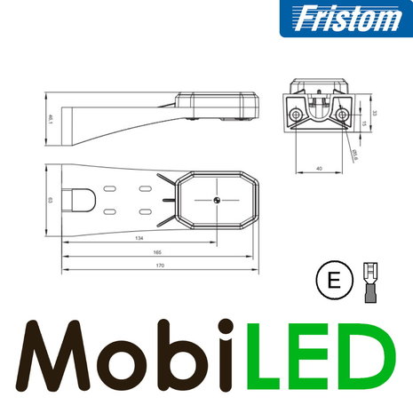 Fristom Fristom Side marking white block corner holder long E-mark