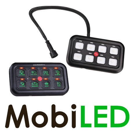 Bedieningspaneel met power unit 8 knops 12/24V