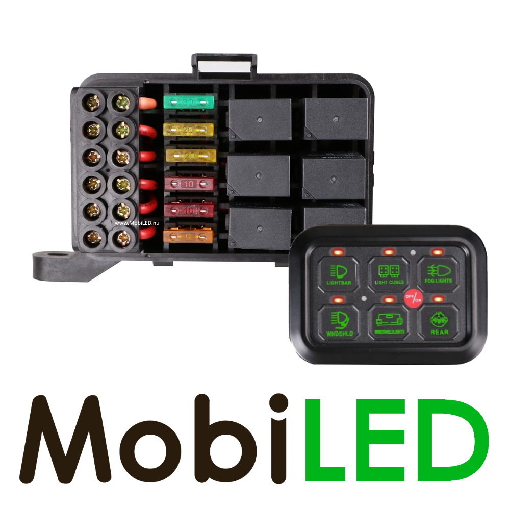 Panneau de contrôle avec bloc d'alimentation 6 boutons 12V