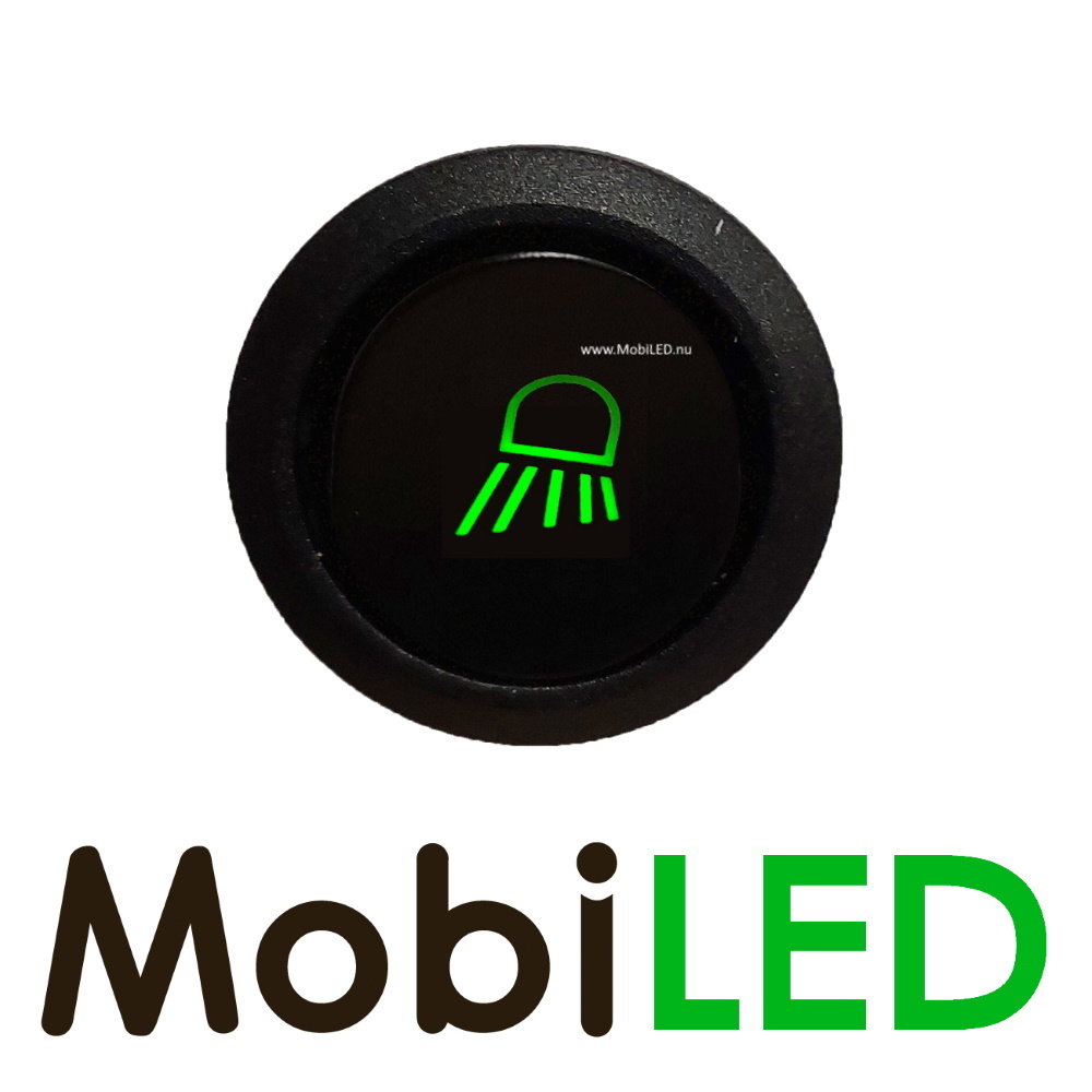 Tuimelschakelaar Spot Wit/Groen Links 20 ampère 14 volt