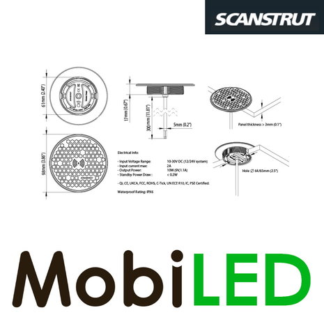 Scanstrut Chargeur de téléphone sans fil 10W Scanstrut Chargeur de téléphone sans fil 10W