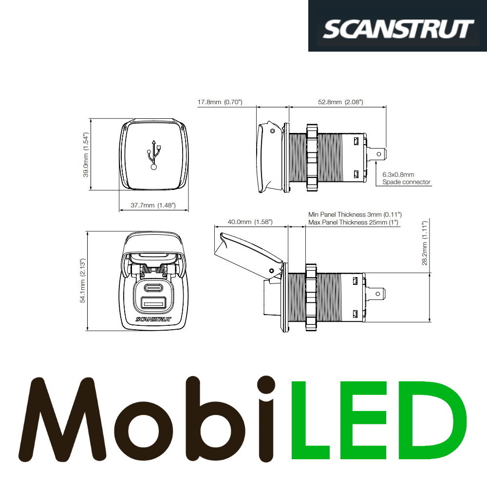 Scanstrut Flip pro USB chargeur rapide Scanstrut Flip pro USB chargeur rapide