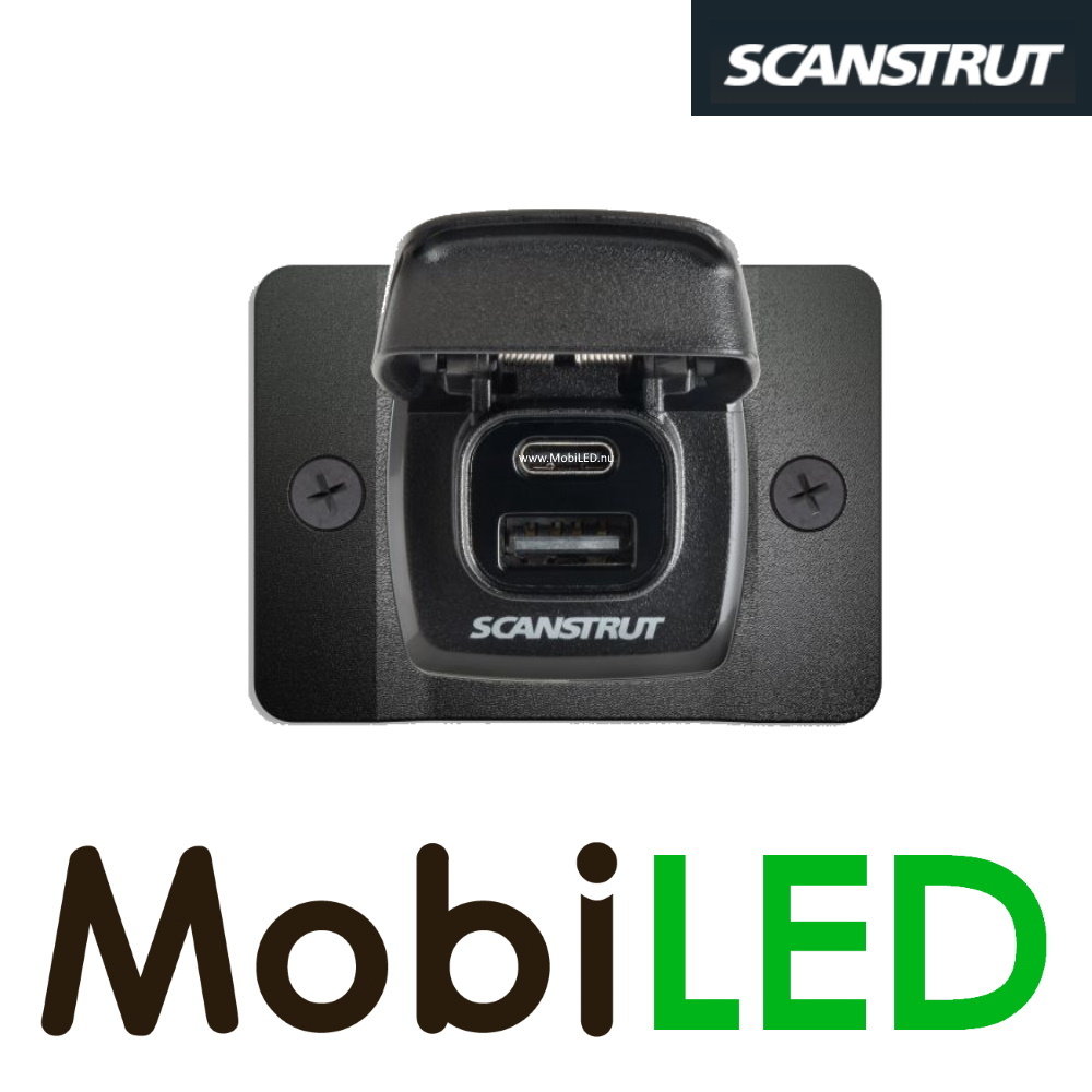 Scanstrut Flip pro USB snellader met voorpaneel Scanstrut Flip pro USB snellader met voorpaneel