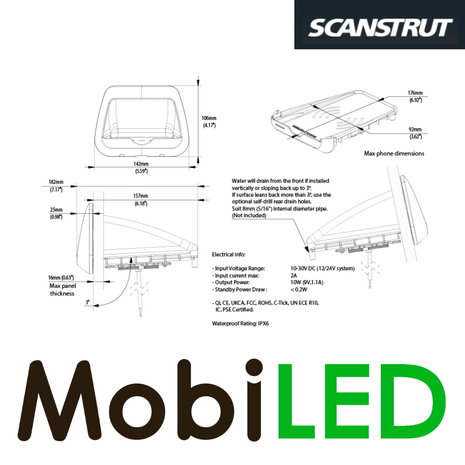Scanstrut Draadloze outdoor telefoonhouder en oplader nest vorm Scanstrut Draadloze outdoor telefoonhouder en oplader nest vorm
