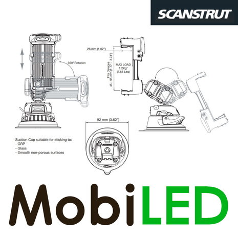 Scanstrut ROKK mini Base ventouse Scanstrut ROKK mini Base ventouse