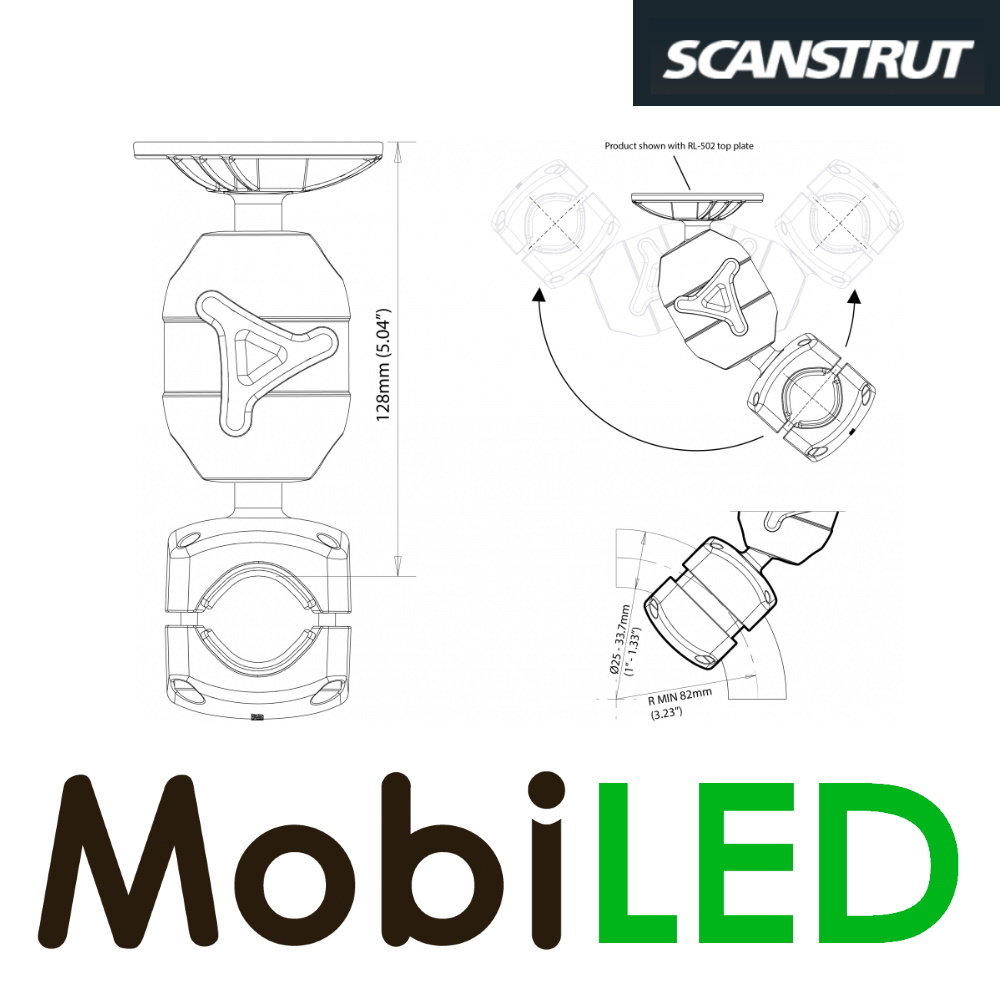 Scanstrut ROKK midi Basis met body railbevestiging