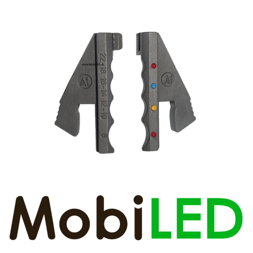 Matrijs voor rode, blauwe en gele krimpkous verbinders Matrijs voor rode, blauwe en gele krimpkous verbinders