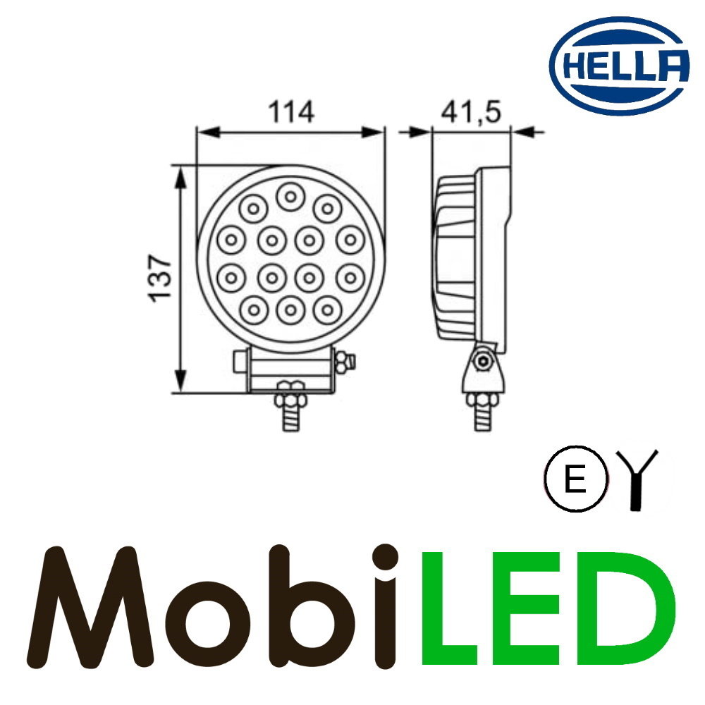 Hella Hella R2200 Werklamp 25W rond E-keur Hella Hella R2200 Werklamp 25W rond E-keur