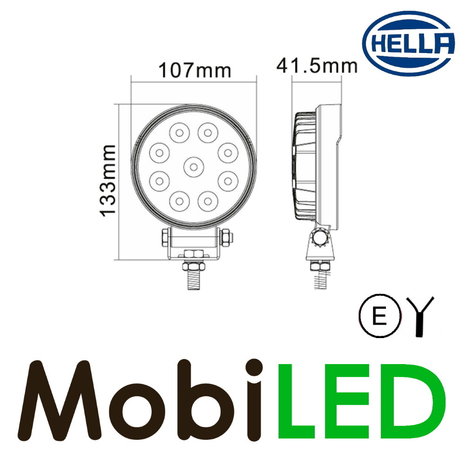 Hella Hella R1500 Work lamp 15W round E-mark