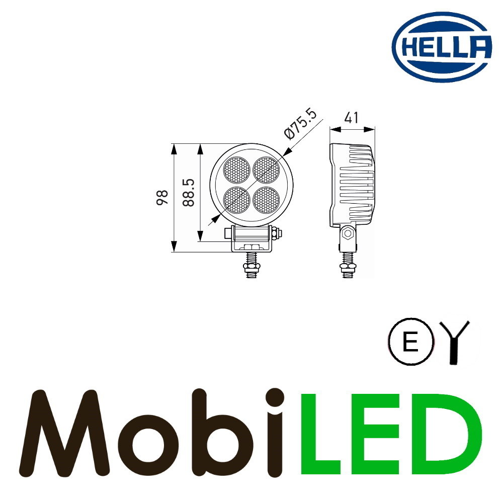 Hella Hella TR1700 Worklight 24W round E-mark Hella Hella TR1700 Worklight 24W round E-mark