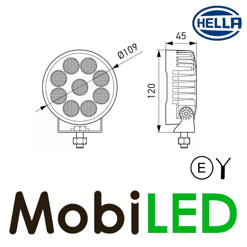 Hella Hella TR3000 Worklight 31 watt round E-mark Hella Hella TR3000 Worklight 31 watt round E-mark