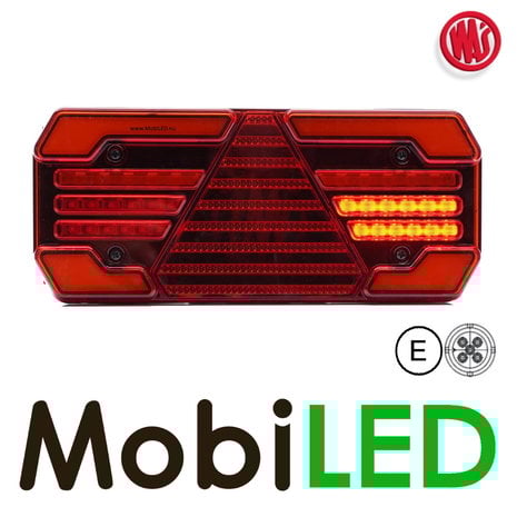 WAS Achterlicht 4 functies reflector links 12-24V E-keur WAS Achterlicht 4 functies reflector links 12-24V E-keur