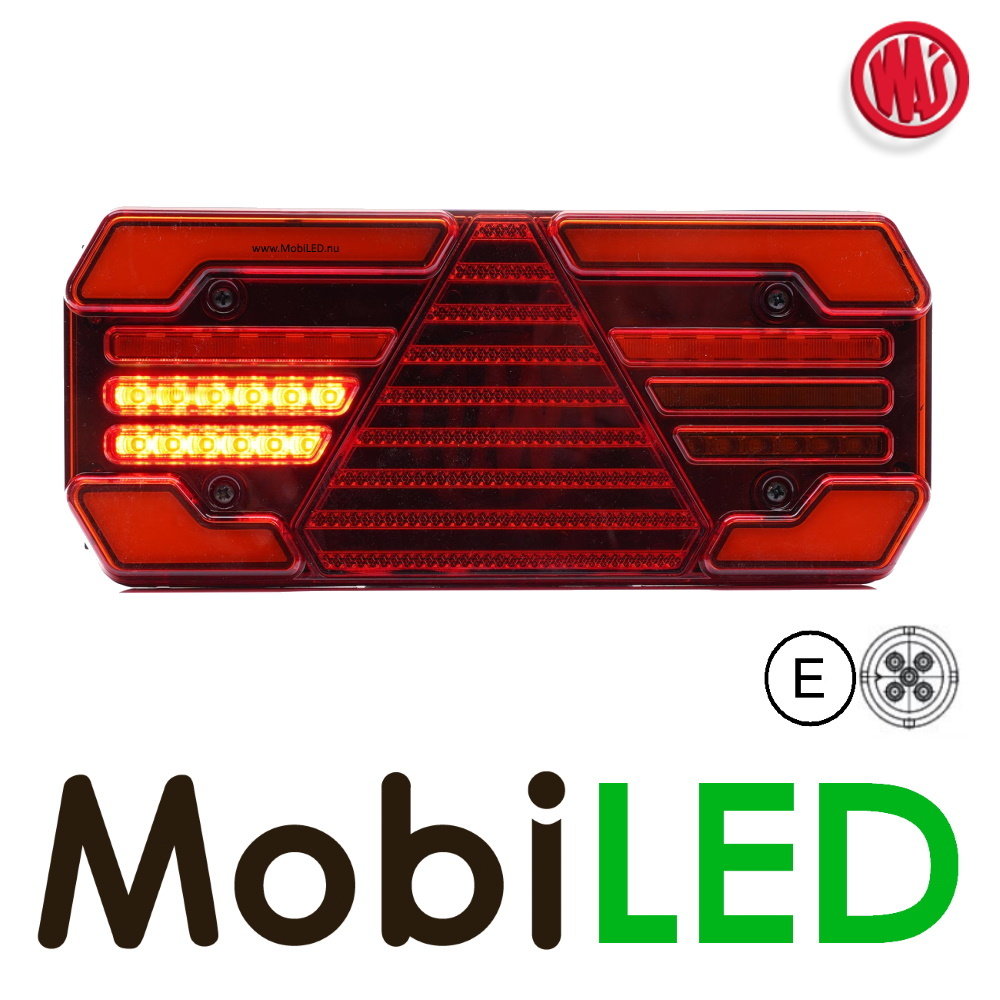 WAS Achterlicht 4 functies reflector links 12-24V E-keur WAS Achterlicht 4 functies reflector links 12-24V E-keur