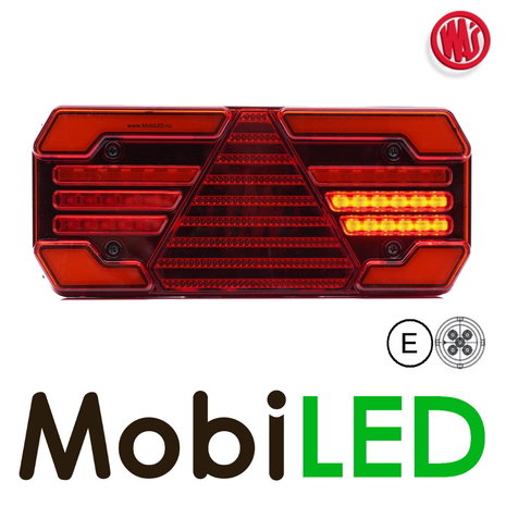 WAS Rear light 5 functions reflector left 12-24V E-mark