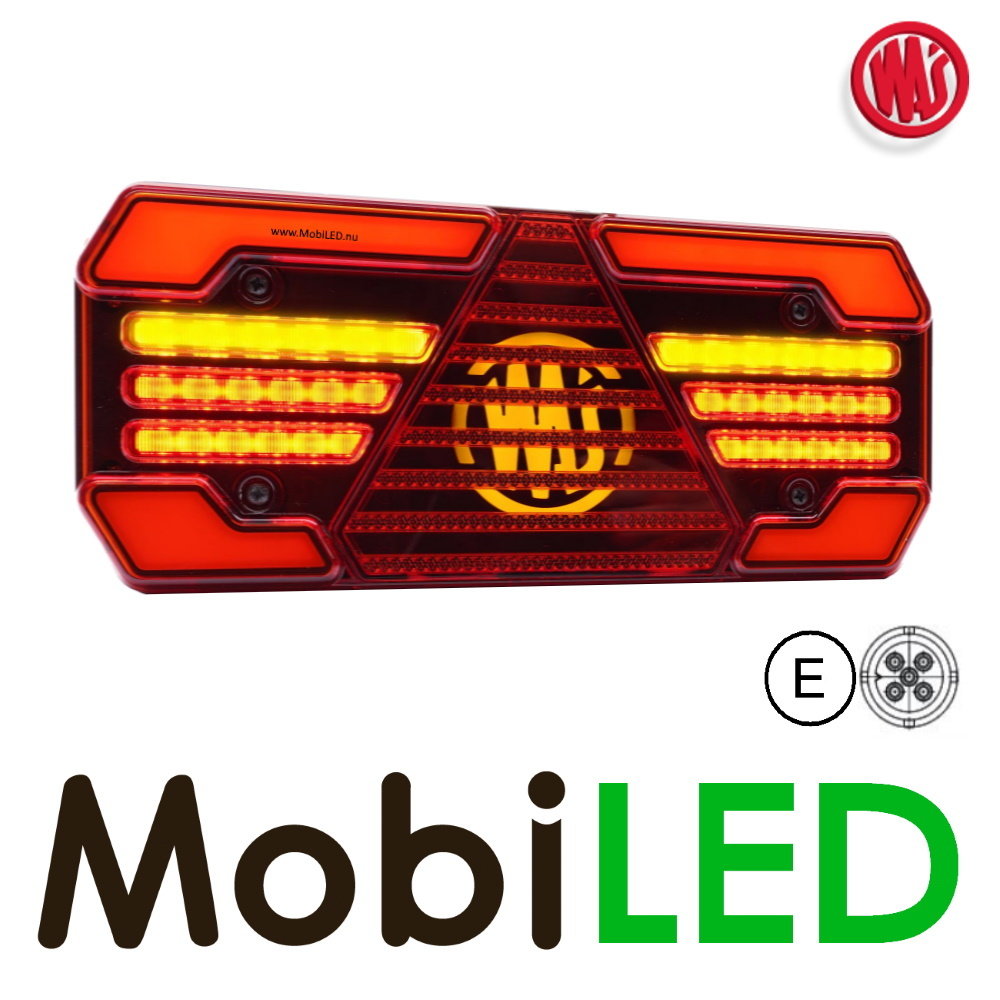 WAS Achterlicht 4 functies reflector links 12-24V E-keur WAS Achterlicht 4 functies reflector links 12-24V E-keur