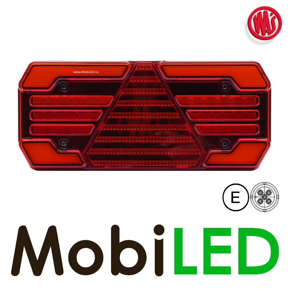 WAS Achterlicht 4 functies reflector links 12-24V E-keur WAS Achterlicht 4 functies reflector links 12-24V E-keur