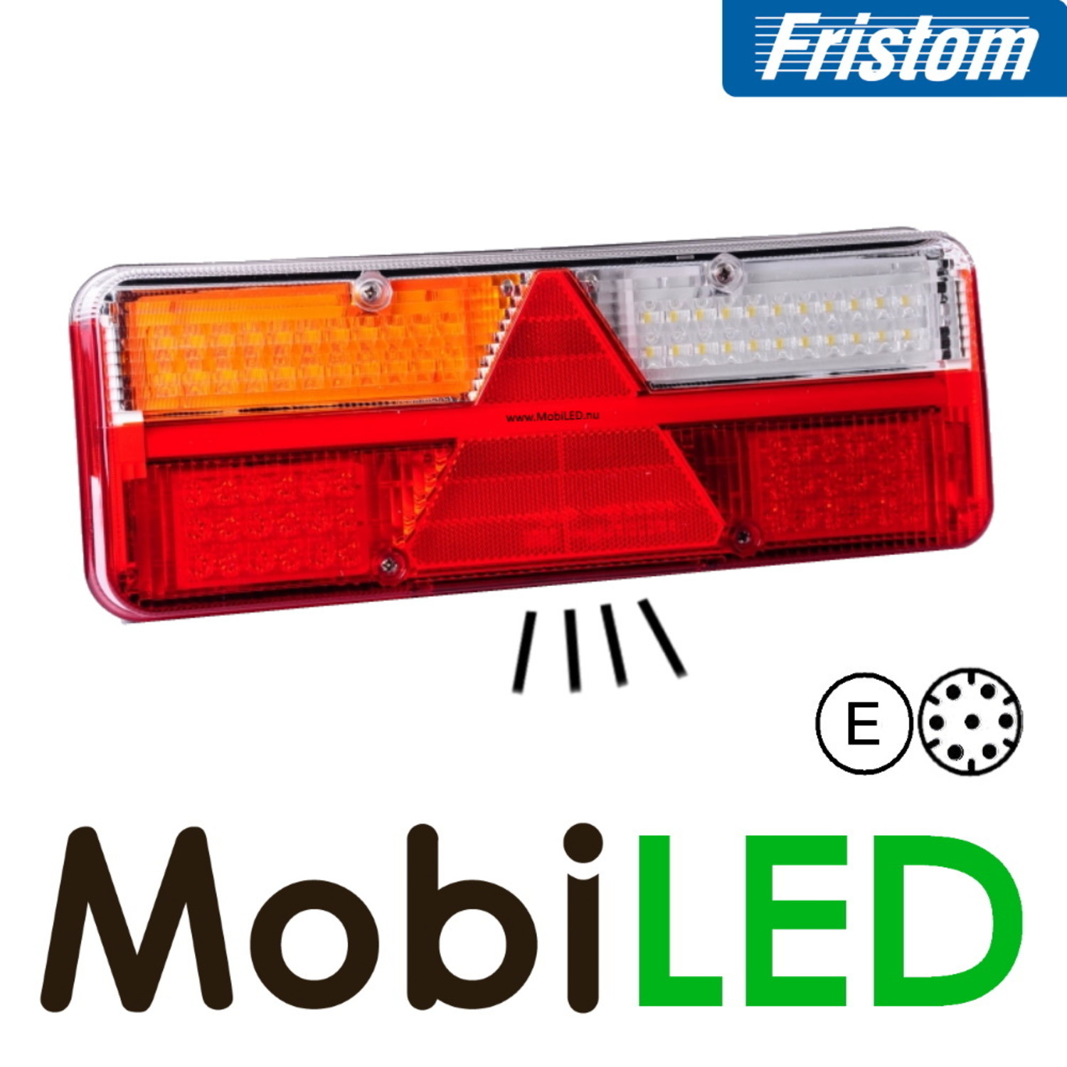 Fristom - Feu arrière droit à LED avec éclairage de plaque  d'immatriculation. 12/36V 7 broches