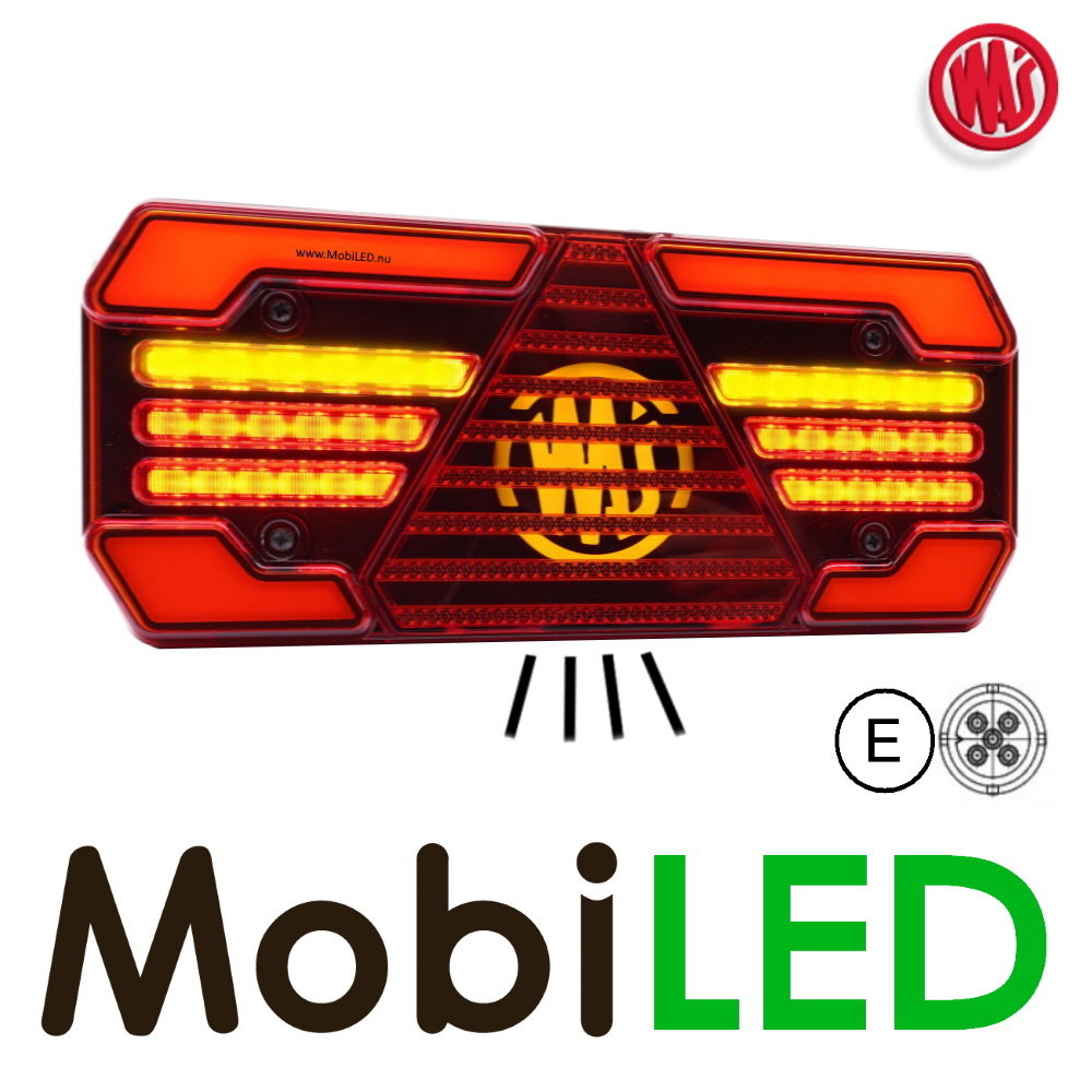 WAS Achterlicht 5 functies reflector links 12-24V E-keur