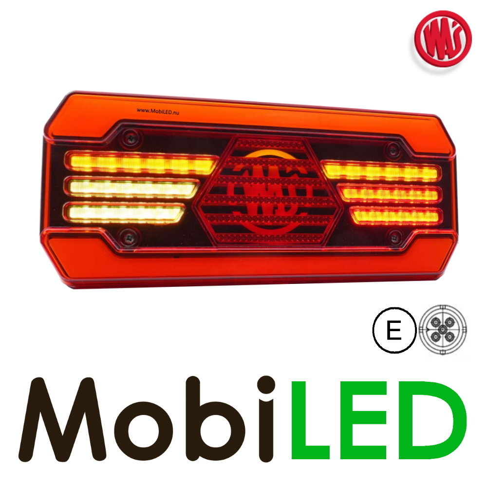 WAS Rear light 4 functions  left 12-24V E-mark