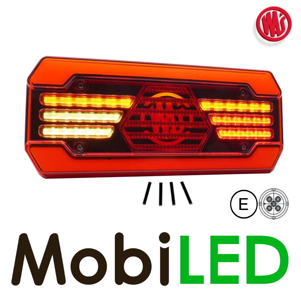 WAS WAS Achterlicht 4 functies met kentekenverlichting links 12-24V E-keur WAS WAS Achterlicht 4 functies met kentekenverlichting links 12-24V E-keur