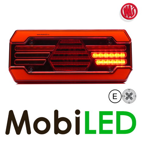 WAS WAS Achterlicht 4 functies met kentekenverlichting links 12-24V E-keur WAS WAS Achterlicht 4 functies met kentekenverlichting links 12-24V E-keur