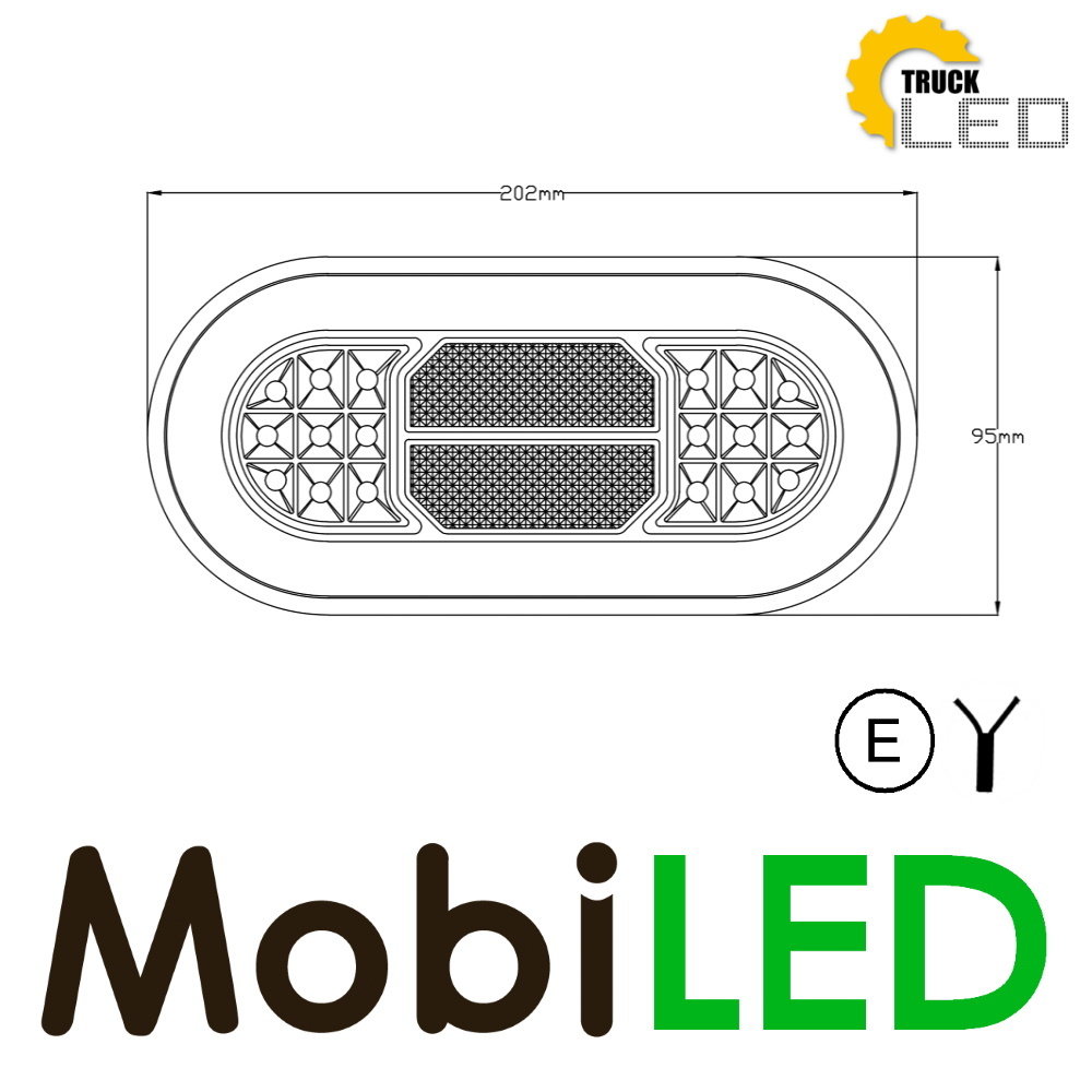 TruckLED Rear light 12-24 volts 3 functions E-mark TruckLED Rear light 12-24 volts 3 functions E-mark
