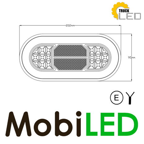 TruckLED Rear light 12-24 volts 3 functions E-mark TruckLED Rear light 12-24 volts 3 functions E-mark