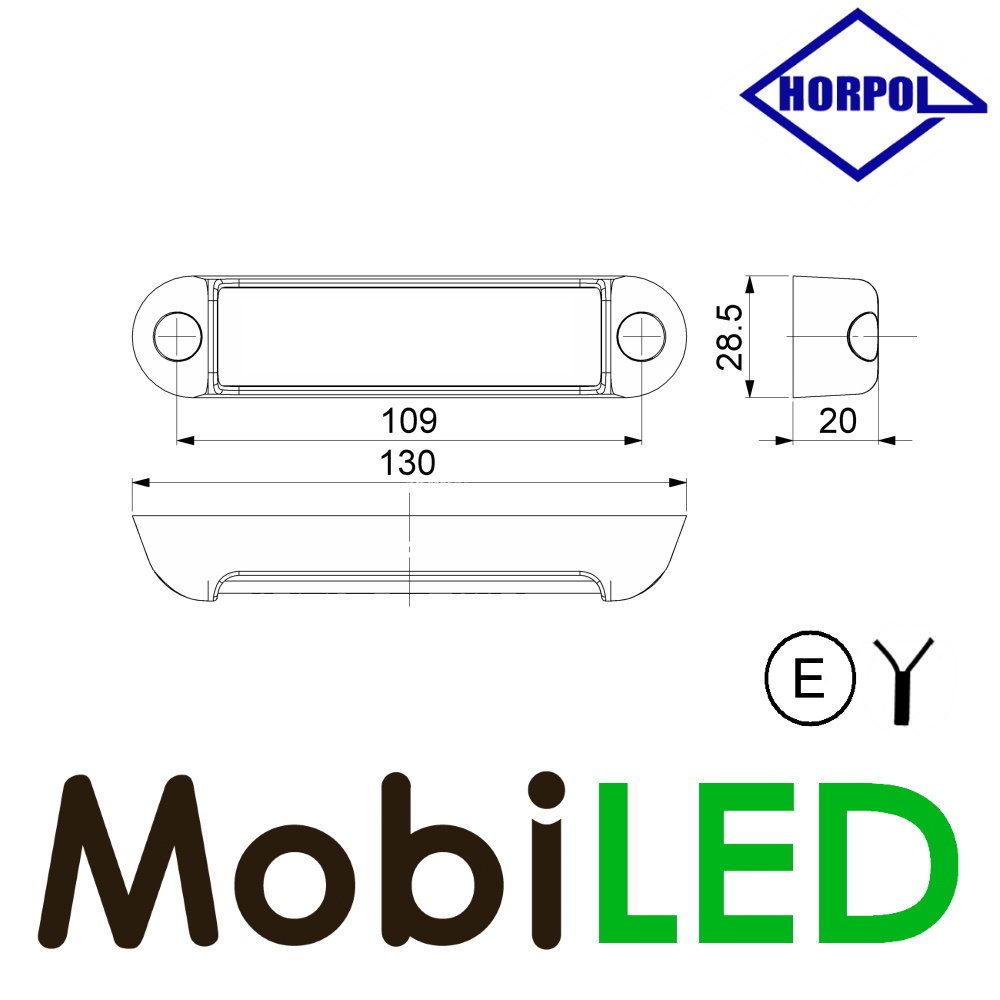 HORPOL Universeel achterlicht 3 functies E-keur