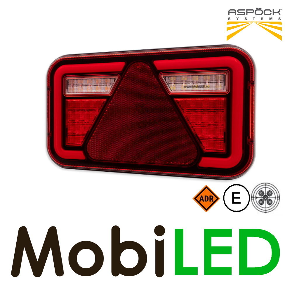 Aspöck MultiLed IV Rear light 4 functions reflector right 12-24V E-mark, 5 pin bayonet connector Aspöck MultiLed IV Rear light 4 functions reflector right 12-24V E-mark, 5 pin bayonet connector
