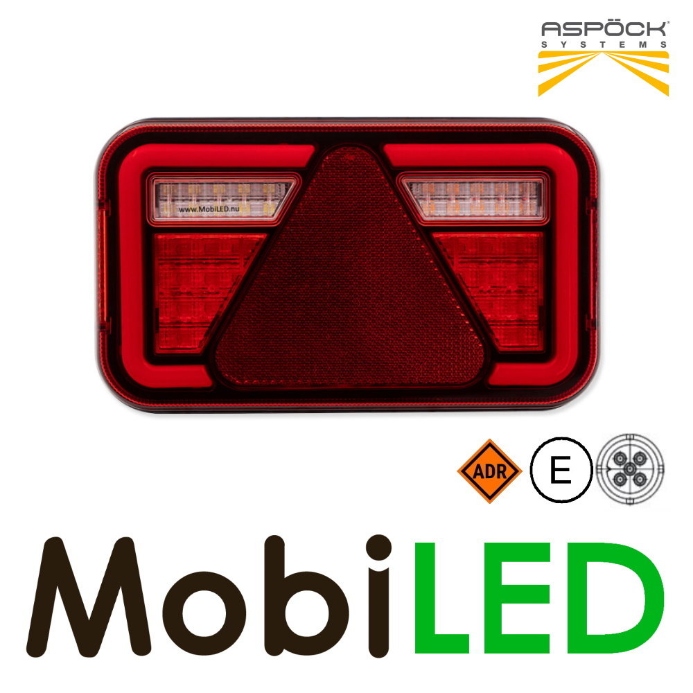 Aspöck Aspock MultiLed IV Achterlicht 5 functies reflector links 12-24V E-keur, 5-pins bajonet aansluiting Aspöck Aspock MultiLed IV Achterlicht 5 functies reflector links 12-24V E-keur, 5-pins bajonet aansluiting