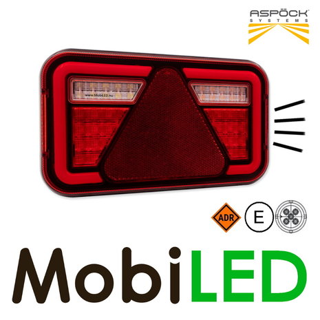 Aspöck Aspock MultiLed IV Achterlicht 5 functies reflector links 12-24V E-keur, 5-pins bajonet aansluiting Aspöck Aspock MultiLed IV Achterlicht 5 functies reflector links 12-24V E-keur, 5-pins bajonet aansluiting