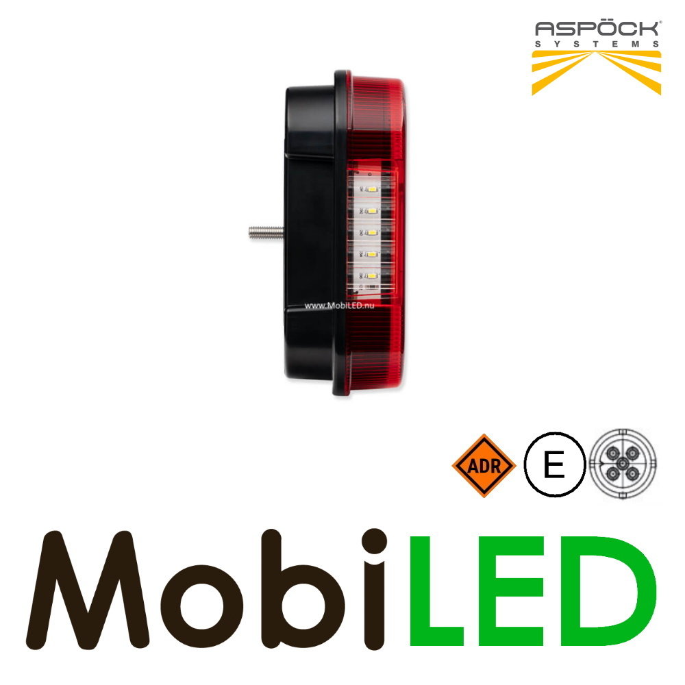 Aspöck Aspock MultiLed IV Achterlicht 5 functies reflector links 12-24V E-keur, 5-pins bajonet aansluiting Aspöck Aspock MultiLed IV Achterlicht 5 functies reflector links 12-24V E-keur, 5-pins bajonet aansluiting