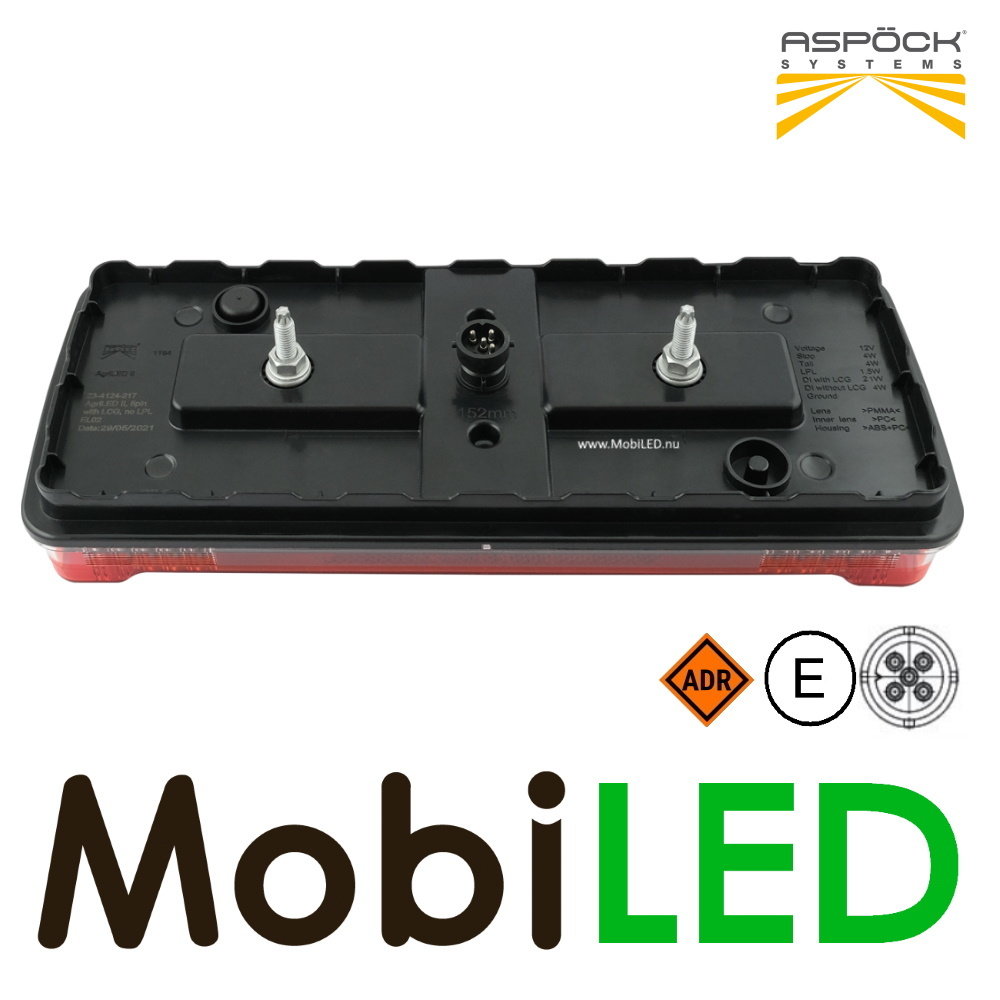 Aspöck AgriLED II Feu arrière 3 fonctions réflecteur universel 12V E-marque