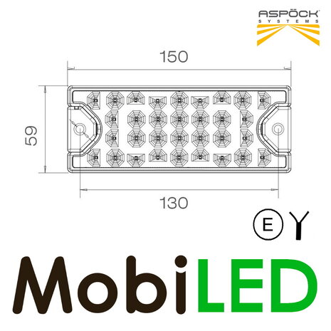 Aspöck Aspock MiniLED II Feu de recul E-marque Aspöck Aspock MiniLED II Feu de recul E-marque