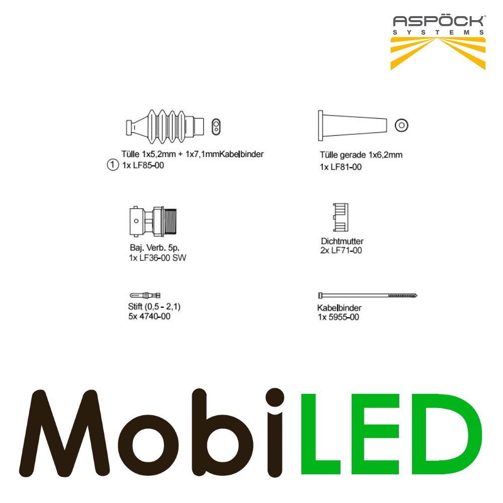 Aspöck Aspock 5 broches connecteur à baïonnette