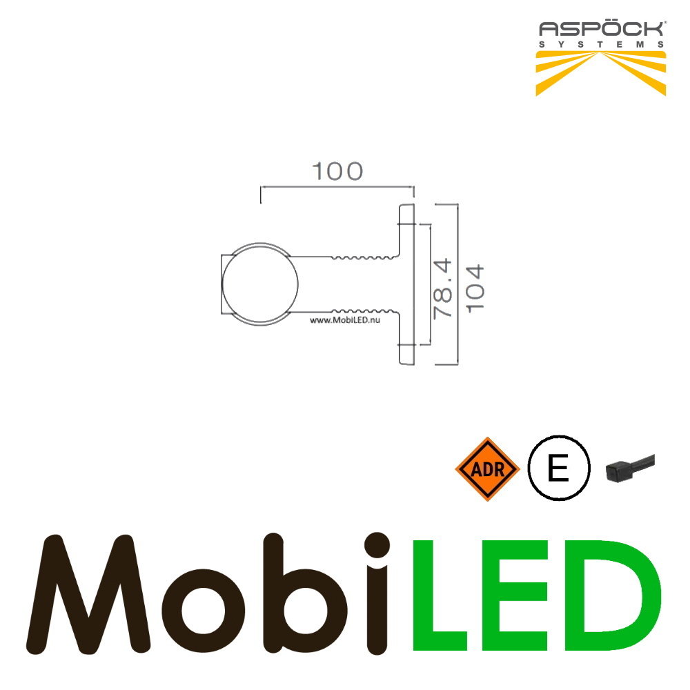 Aspöck Superpoint III modèle long universal E-mark rouge/ambre/blanc 12 volts Aspöck Superpoint III modèle long universal E-mark rouge/ambre/blanc 12 volts