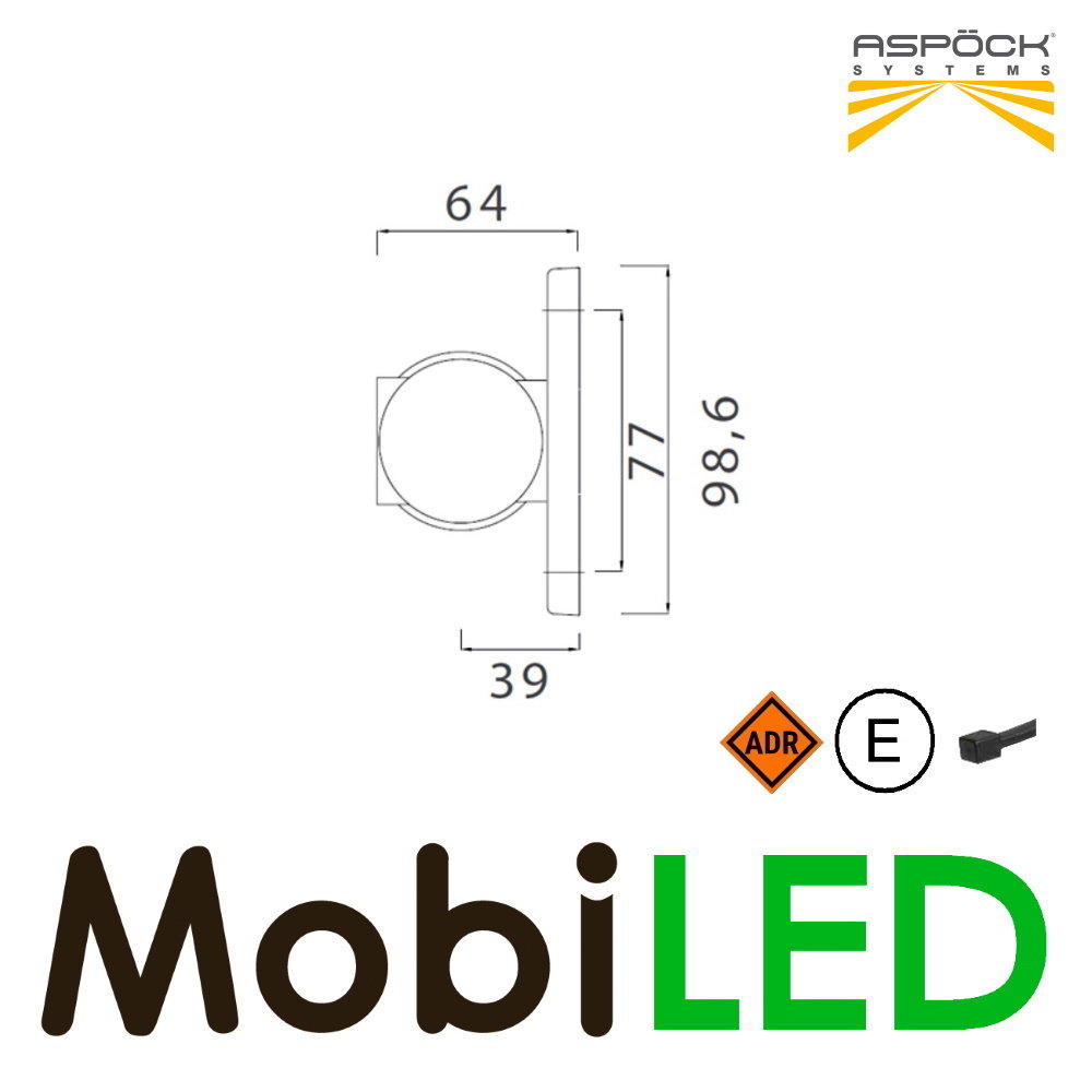 Aspöck Superpoint III modèle court universal E-mark rouge/ambre/blanc 12 volts Aspöck Superpoint III modèle court universal E-mark rouge/ambre/blanc 12 volts