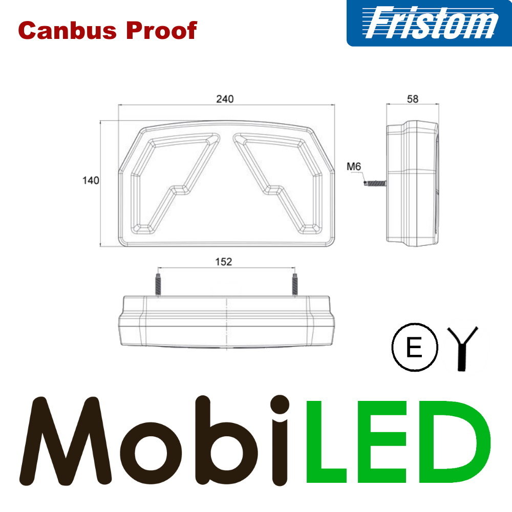 Fristom Achterlicht 3 functies reflector universeel bajonet 12V E-keur